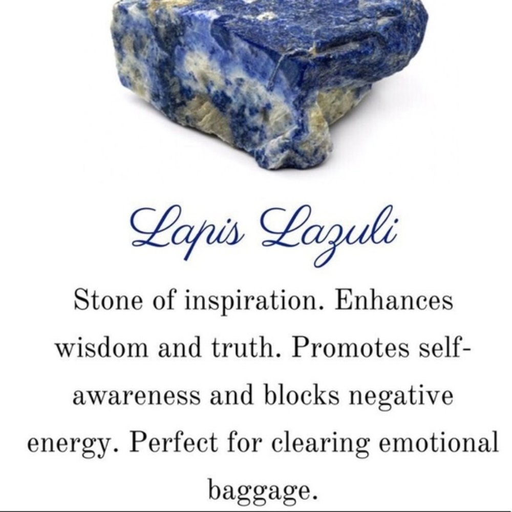 La[is lazuli Dainty gold pointy charm/worry stone/delicate necklace/protection - Picture 10 of 10
